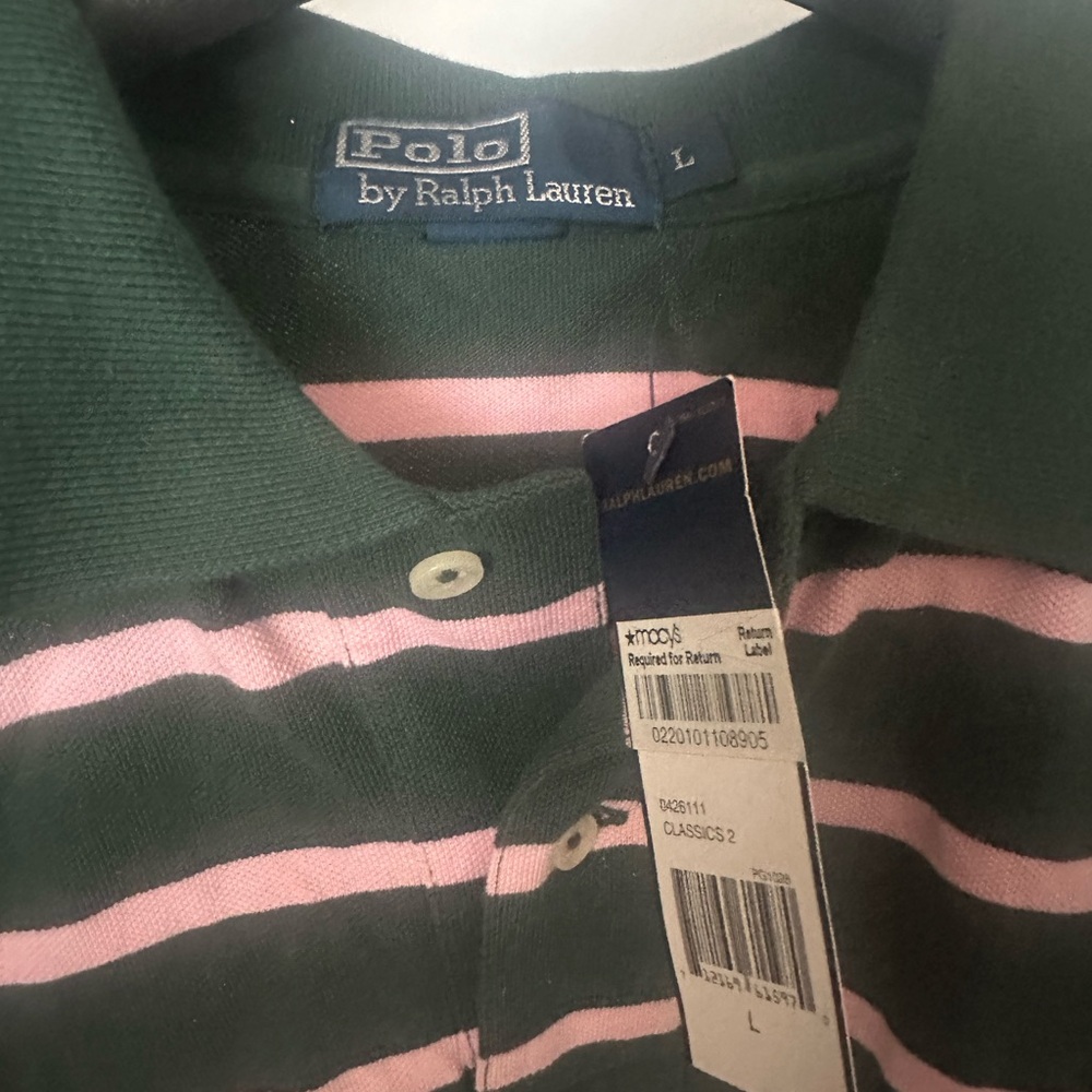 Green and Pink strip Men’s polo Shirt